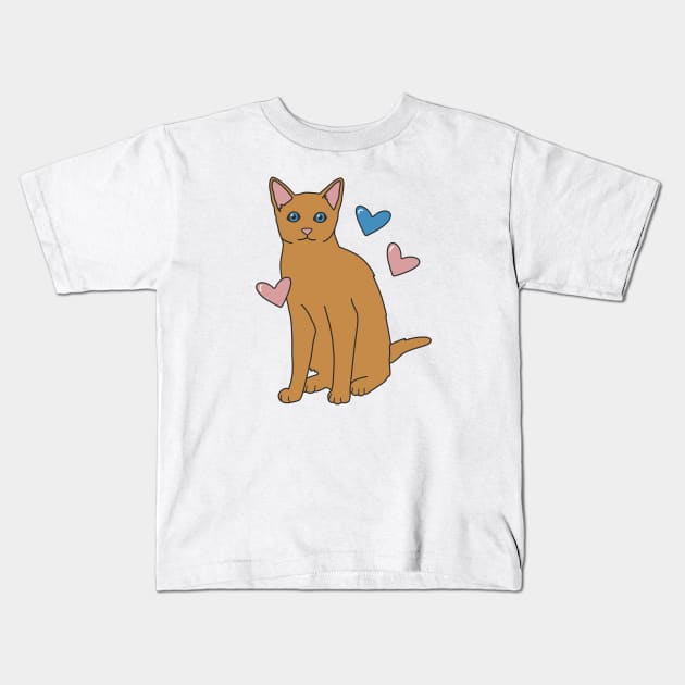 Orange Cat Kids T-Shirt by Kelly Louise Art